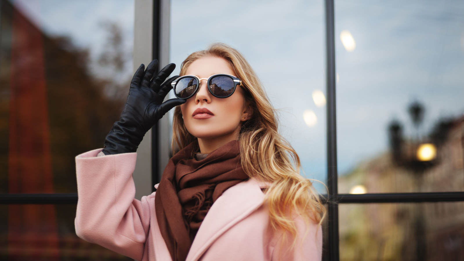 Fashion sunglasses leather gloves scarf Victoria Chudinova Shutterstock