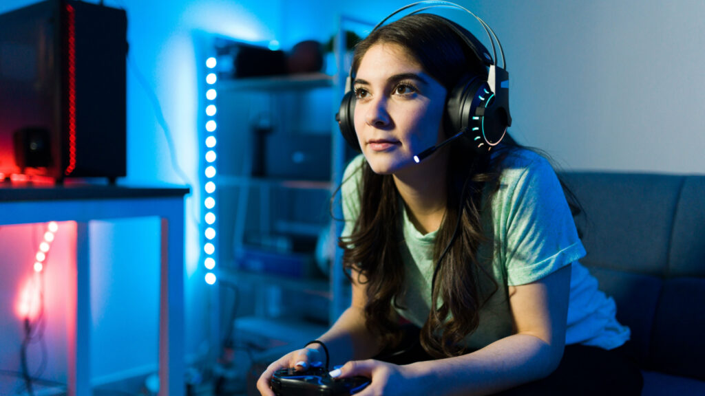 Woman Gaming Video Game antoniodiaz shutterstock